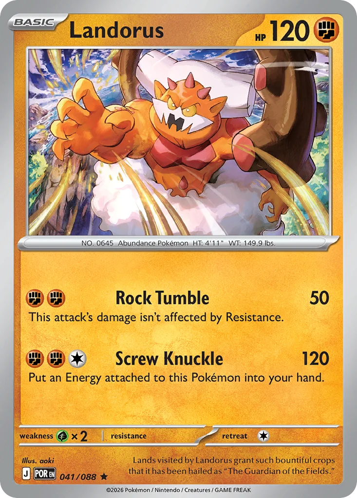 Landorus Pokemon card from Perfect Order, card number 41