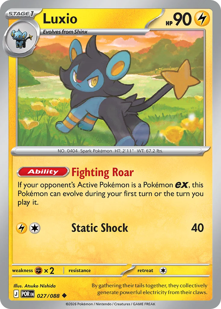 Luxio Pokemon card from Perfect Order, card number 27