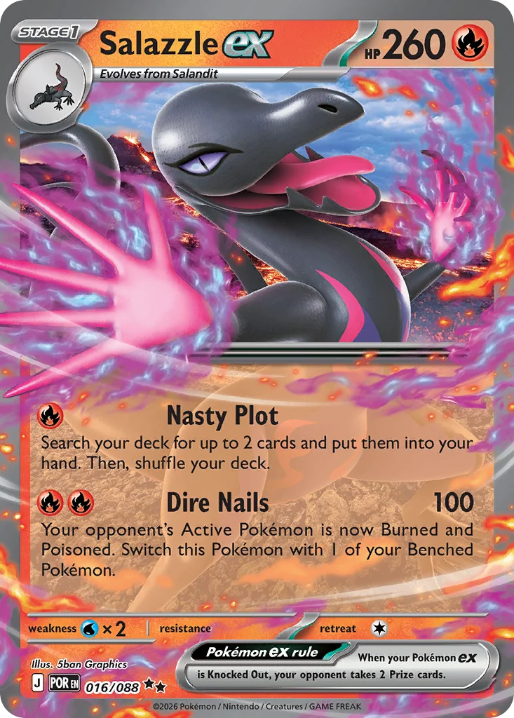 Salazzle ex Pokemon card from Perfect Order, card number 16