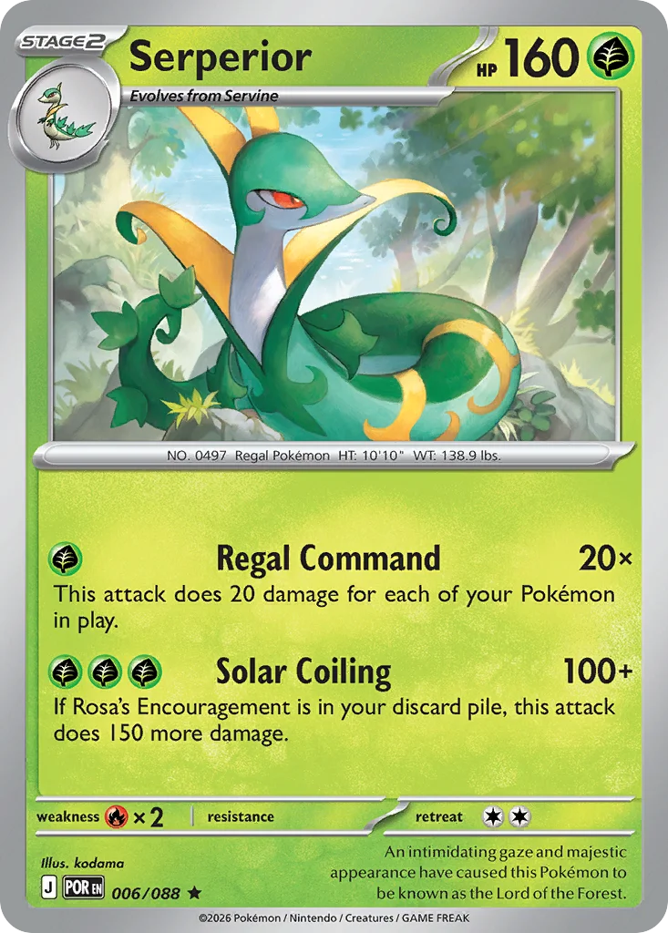 Serperior Pokemon card from Perfect Order, card number 6