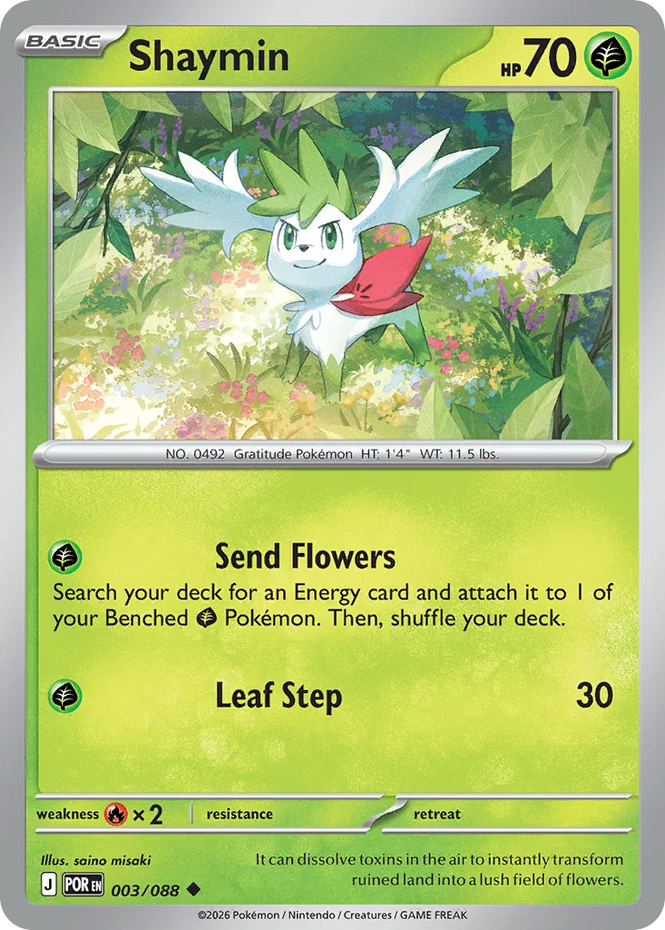 Shaymin Pokemon card from Perfect Order, card number 3