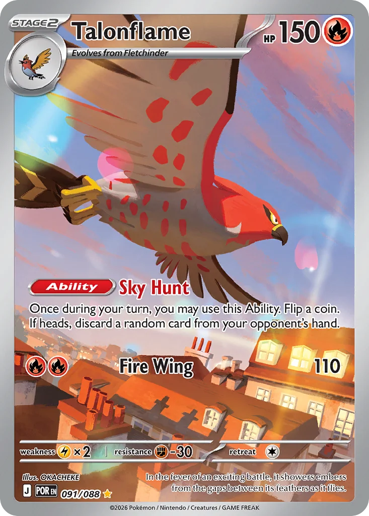 Talonflame Pokemon card from Perfect Order, card number 91