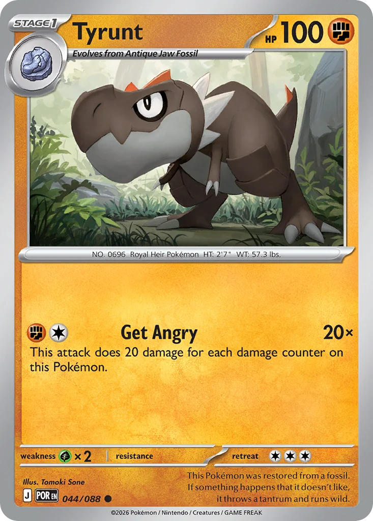 Tyrunt Pokemon card from Perfect Order, card number 44