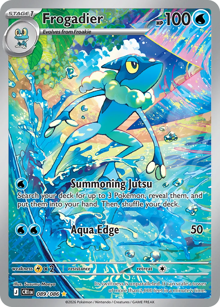 Frogadier Pokemon card from Chaos Rising, card number 89