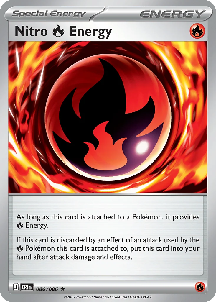 Nitro Fire Energy Pokemon card from Chaos Rising, card number 86