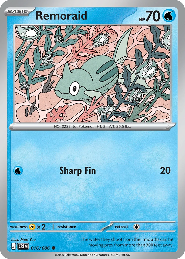Remoraid Pokemon card from Chaos Rising, card number 16