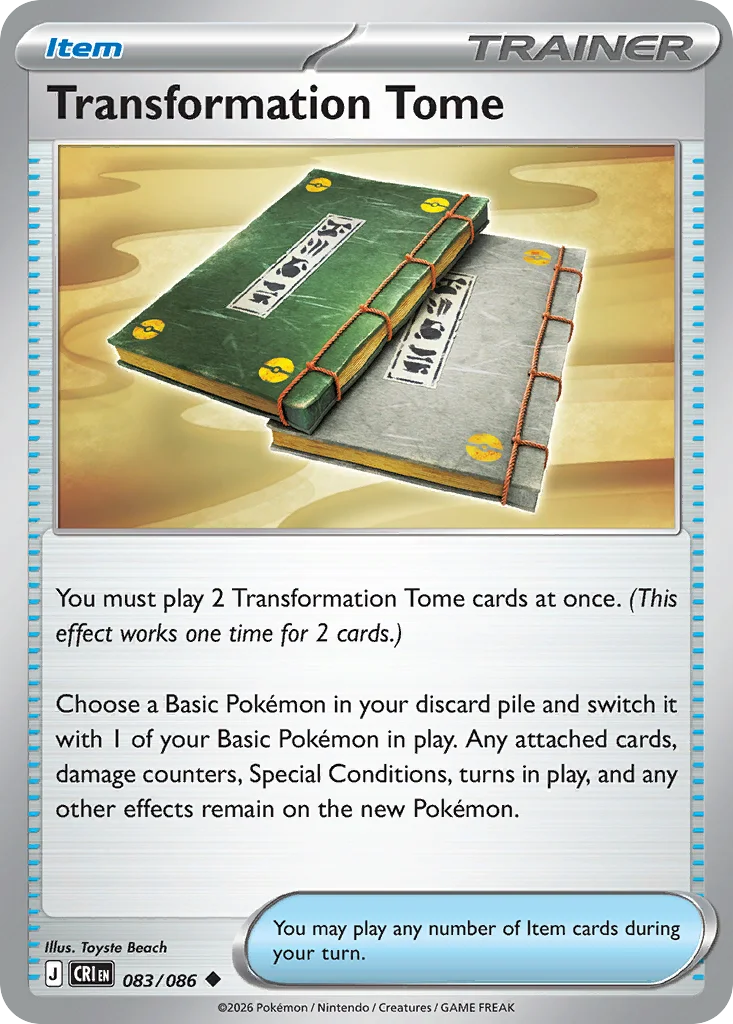 Transformation Tome Pokemon card from Chaos Rising, card number 83