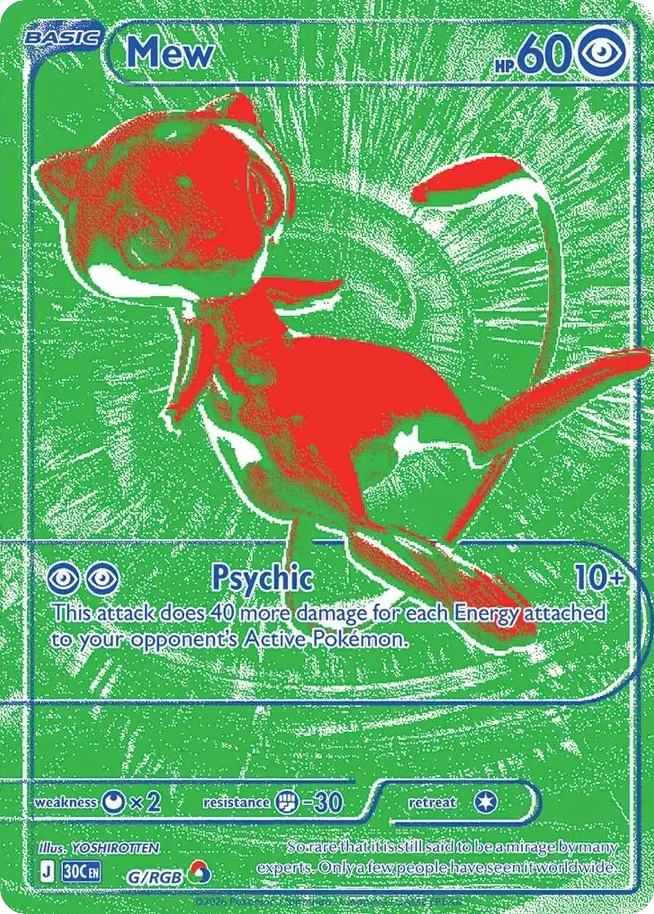 Mew Pokemon card from 30th Celebration, card number G