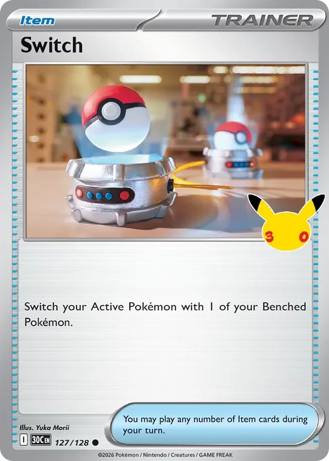 Switch Pokemon card from 30th Celebration, card number 127