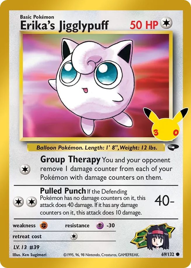Erika's Jigglypuff Pokemon card from 30th Celebration: Classic Collection, card number 69