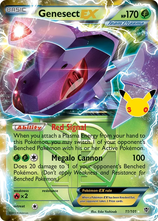 Genesect-EX Pokemon card from 30th Celebration: Classic Collection, card number 11