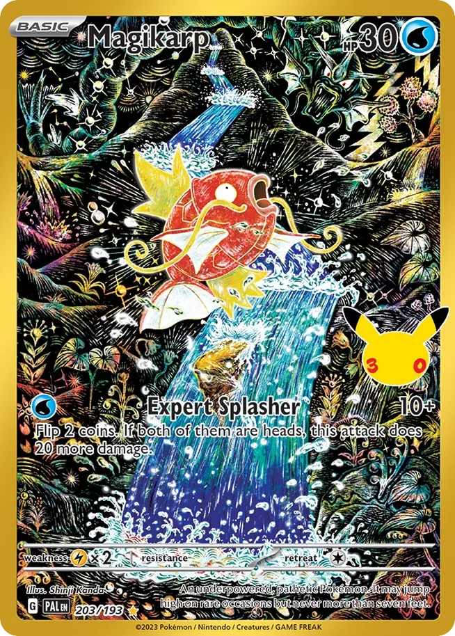 Magikarp Pokemon card from 30th Celebration: Classic Collection, card number 203