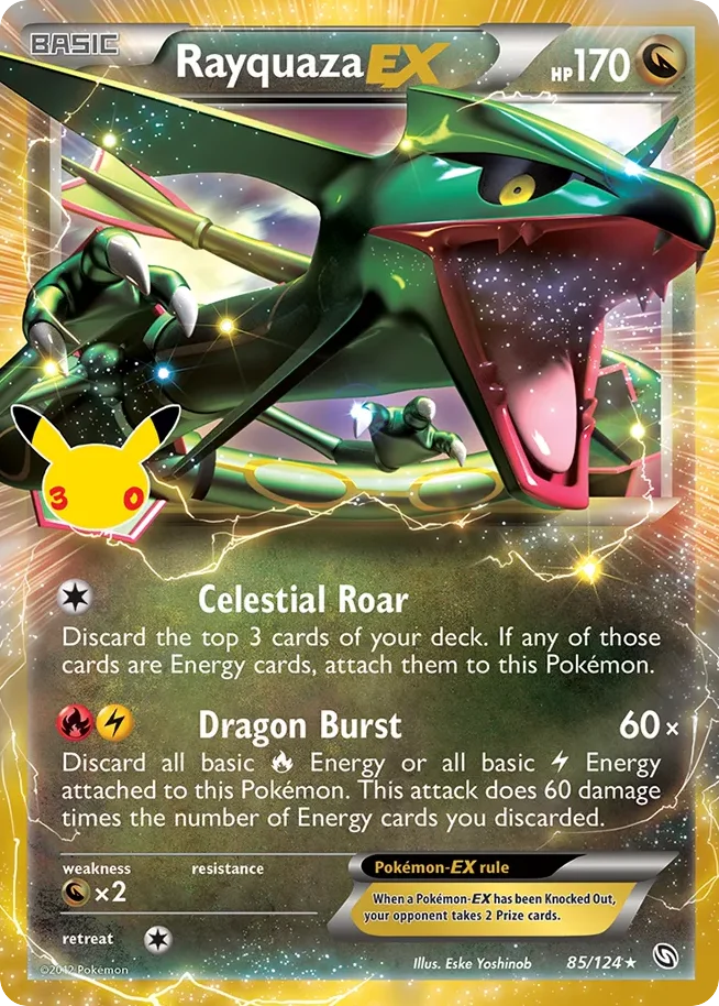 Rayquaza-EX Pokemon card from 30th Celebration: Classic Collection, card number 85