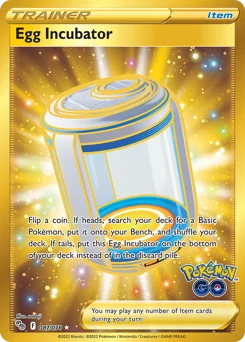 Egg Incubator Pokemon card from Pokémon GO, card number 87