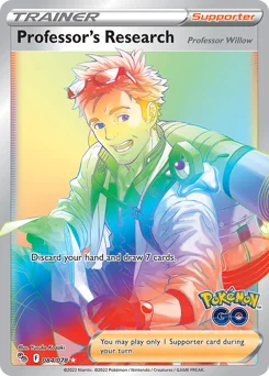 Professor's Research Pokemon card from Pokémon GO, card number 84