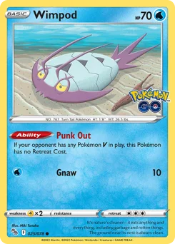 Wimpod Pokemon card from Pokémon GO, card number 25