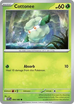 Cottonee Pokemon card from White Flare, card number 4