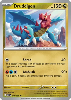 Druddigon Pokemon card from White Flare, card number 71