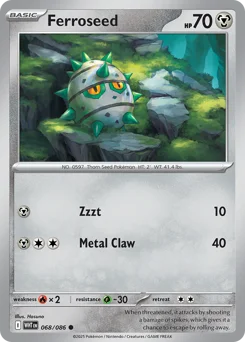 Ferroseed Pokemon card from White Flare, card number 68
