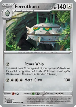 Ferrothorn Pokemon card from White Flare, card number 69