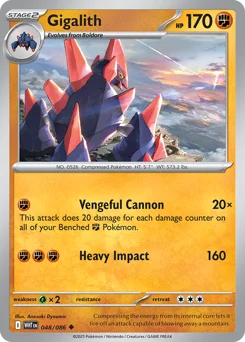 Gigalith Pokemon card from White Flare, card number 48