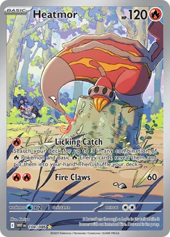 Heatmor Pokemon card from White Flare, card number 104