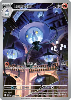 Lampent Pokemon card from White Flare, card number 102