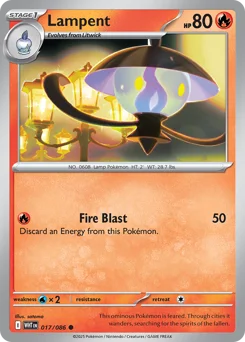 Lampent Pokemon card from White Flare, card number 17