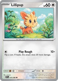 Lillipup Pokemon card from White Flare, card number 74