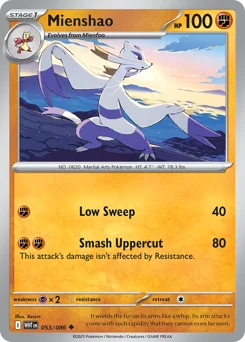 Mienshao Pokemon card from White Flare, card number 53