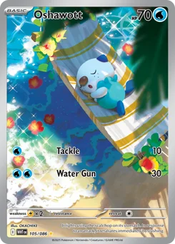 Oshawott Pokemon card from White Flare, card number 105