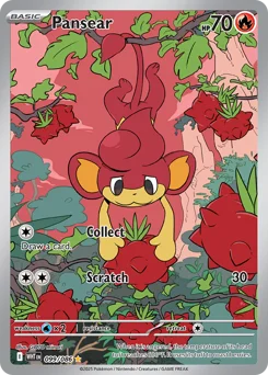 Pansear Pokemon card from White Flare, card number 99