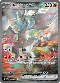 Reshiram ex Pokemon card from White Flare, card number 166