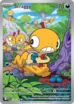 Scraggy Pokemon card from White Flare, card number 138
