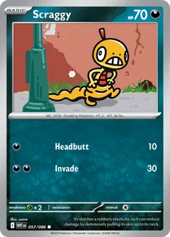 Scraggy Pokemon card from White Flare, card number 57