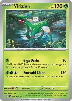 Virizion Pokemon card from White Flare, card number 10