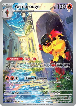Armarouge Pokemon card from Scarlet & Violet, card number 203