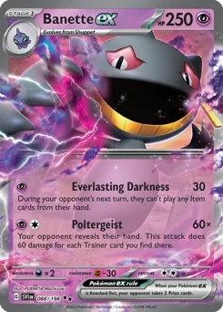 Banette ex Pokemon card from Scarlet & Violet, card number 88
