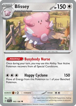 Blissey Pokemon card from Scarlet & Violet, card number 145