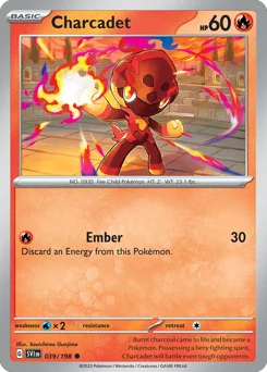 Charcadet Pokemon card from Scarlet & Violet, card number 39