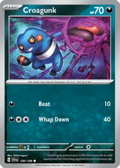 Croagunk Pokemon card from Scarlet & Violet, card number 130