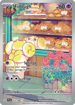 Fidough Pokemon card from Scarlet & Violet, card number 213