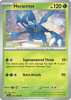 Heracross Pokemon card from Scarlet & Violet, card number 2