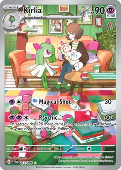 Kirlia Pokemon card from Scarlet & Violet, card number 212