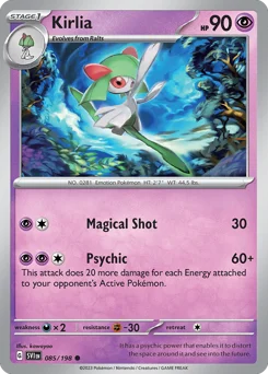 Kirlia Pokemon card from Scarlet & Violet, card number 85