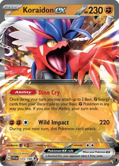 Koraidon ex Pokemon card from Scarlet & Violet, card number 125
