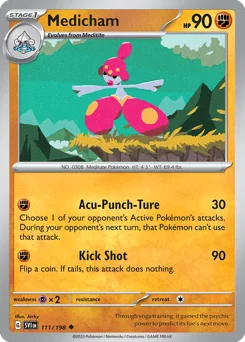 Medicham Pokemon card from Scarlet & Violet, card number 111