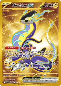 Miraidon ex Pokemon card from Scarlet & Violet, card number 253