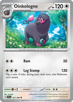 Oinkologne Pokemon card from Scarlet & Violet, card number 157