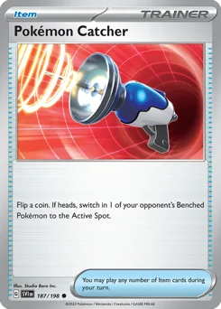 Pokémon Catcher Pokemon card from Scarlet & Violet, card number 187